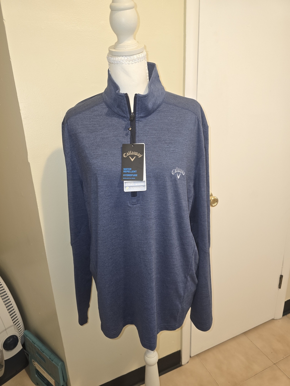Callaway Men's Heather Navy Half-Zip Golf Pullover